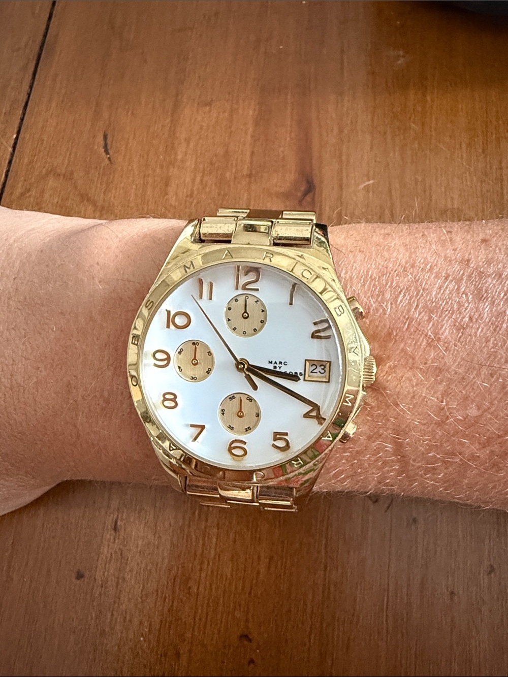 Marc by Marc Jacobs Gold and White Chronograph Bracelet Watch